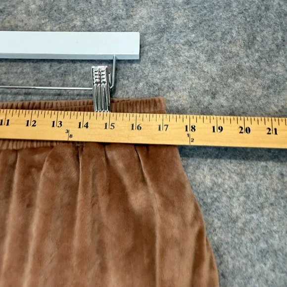 Skims Velour Wide Leg Pants Womens XL Pull on Baggy Brown Velvet *read* - Picture 6 of 16